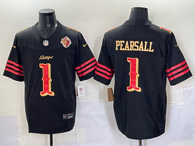 Men San Francisco 49ers #1 Pearsall black Limited Nike NFL 2025 Jersey 007